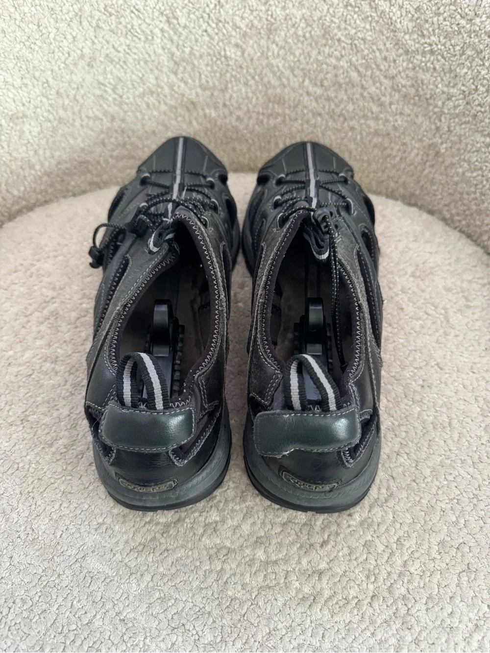 Rockport XCS Men’s Fisherman Sandals Black Leather Slip Resistant Size 12